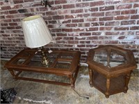 Coffee Table, Table, & Lamp