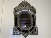 French Repousse Hexagonal Mirror