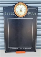 Hotel Paris Battery Powered Clock Chalkboard