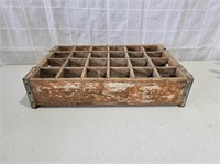 Vintage Wood Soda Bottle Crate w/ Divider
