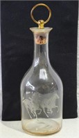 Glass Wild Horses Cork-Topped Decanter