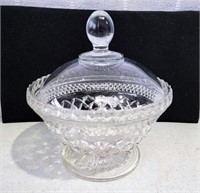 Cut Glass 6" Covered Cany Dish