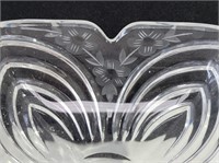 Large Cut & Etched Glass Dish