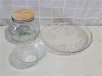 Mixed Lot Large Jar - 14" Platter - Bowl