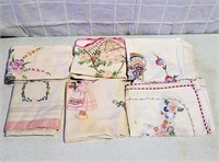 Small Collection Of Vintage Embroidered Linens