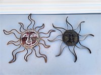 Two Metal Sun Indoor-Outdoor Wall Decor