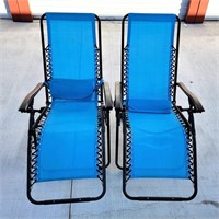 Matched Set Adjustable Outdoor Chaise Loungers