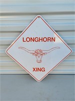 Heavy Gauge Metal Longhorn Crossing Sign