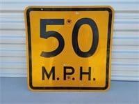State Highway Decommissioned 50 MPH Road Sign