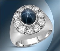 $ 14,526 7.80 Ct Star Sapphire Diamond Men Ring