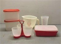 Tupperware storage containers and measuring cups