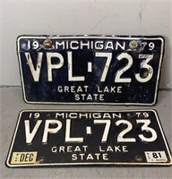 Pair of Michigan License Plates