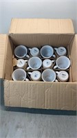Set of 12 White Coffee Mugs