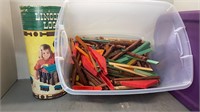Tote of Lincoln Logs
