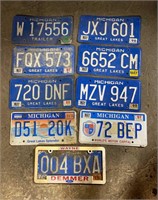 Lot of Michigan License Plates
