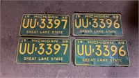 1968 License Plates matching Sets