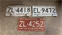 1957 & 58 Michigan License Plates