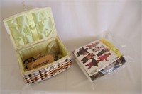 Sewing Basket and Contents, Patterns