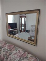 Pair of framed hanging mirrors. Large mirror 41"x
