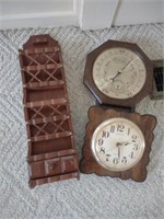 Clock, Barometer and mail sorter