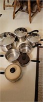 Group of pots and pans. Wearever,farberware, and