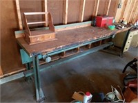 Large work table. Iron and wood. Table only.