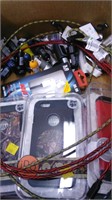 Box lot of new cell phone items