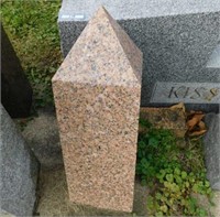 Granite obelisk, 26" tall, bottom is not flat