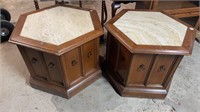 Pair of Hexagon Side Tables