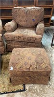 Rocking Upholstered Arm Chair w/ Ottoman