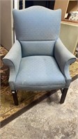 Blue Upholstered Arm Chair