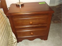 2 Drawer Nightstand with Lamp