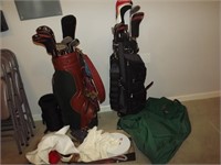 Golf Clubs, Golf Shoes, Caddy Bag