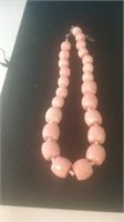Peach color large bead necklace