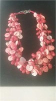 Necklace with pink and kidney bean beads