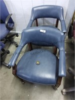 2 leather rolling office chairs
