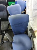 3 Desk chairs blue