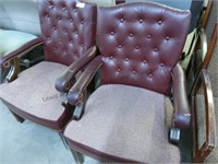 2 leather and cloth office chairs