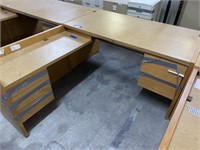 70x59.5 inch L shaped work desk.