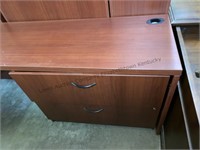 78x21 desk with 2 file drawers.