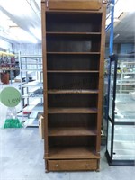 Wooden book shelf with bottom storage 9' tall by