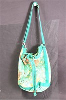 Hermès Green/Orange/Blue Drawstring Bag