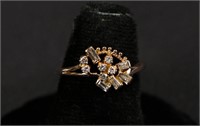14kt 0.25ctw Diamond Flower Ring