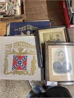 Union & Confederacy Albums & 2 Framed Pictures