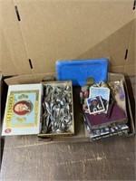 Cigar Box Full of Baby Spoons & Miscellaneous