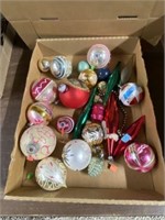 Flat of Vintage Christmas Ornaments
