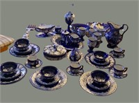 (50) Pc Blue & Dishes & Serving Dishes -(4 Chips)