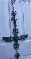 Metal hanging Cross Candle Holder
