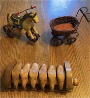 Napkin Rings, Wooden Horse & Buggy