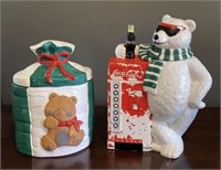 Coca Cola Bear & Christmas Bag Cookie Jar (Paint